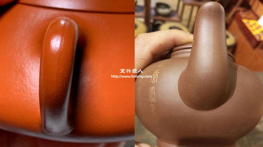 紫砂壺壺把上有中間線